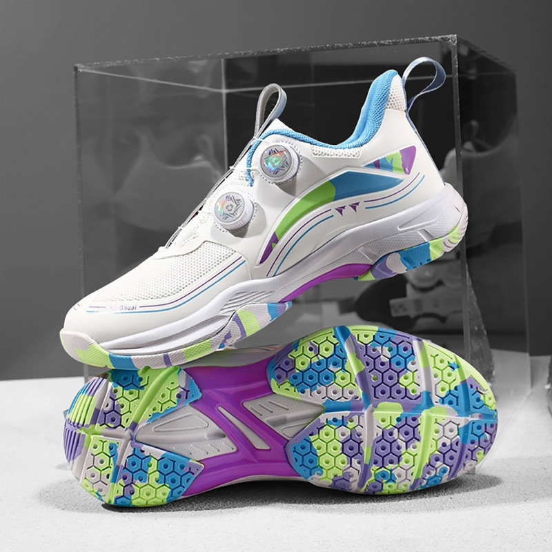 Shoes Men's Double Rotating Badminton Training Shoes Soft Sole Lightweight Non-Tiring Feet Youth Non-Slip Tennis Sneakers