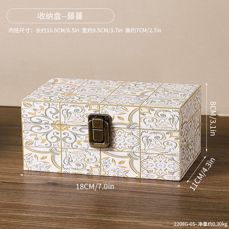 レトロなポータブル木箱ヨーロッパのジュエリー収納ボックス文学と芸術の家庭用収納ボックス映画やテレビの撮影の小道具ジュエリーボックス|undefined