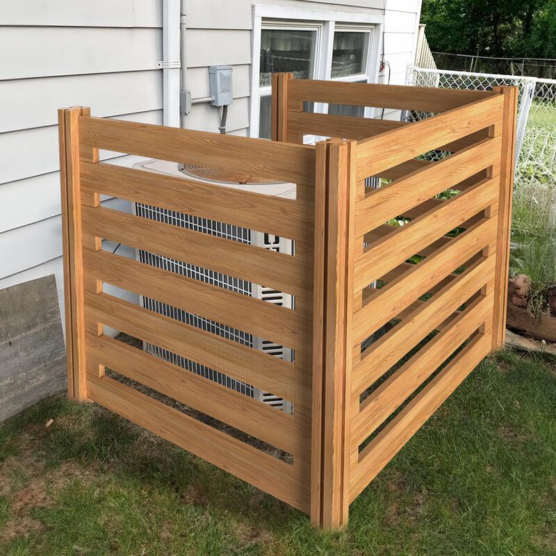 Customized Factory-Made Decorative Courtyard Air Conditioning Fence Outdoor Wooden Privacy Screen Wooden Railing Partition Customized Factory-Made Decorative Courtyard Air Conditioning Fence Outdoor Wooden Privacy Screen Wooden Railing Partition