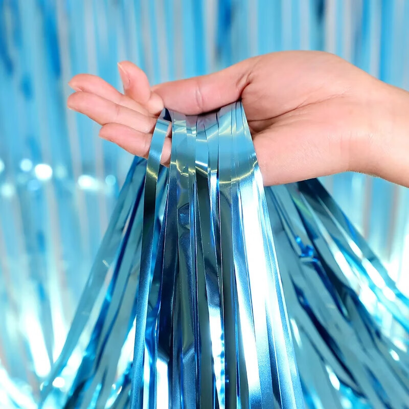 Decoración de bordillo cortina de seda de lluvia fiesta de cumpleaños boda fondo pared decoración de diseño brillante cuadrado cortina de seda de lluvia bordillo