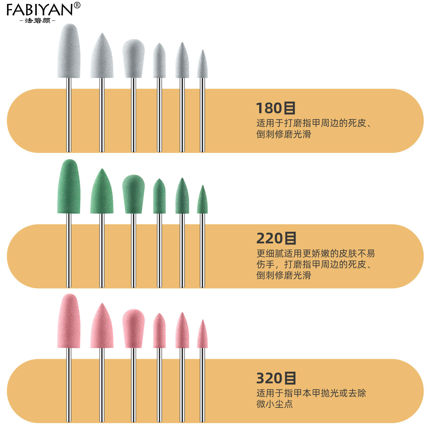 Tratamiento previo de uñas cabeza de molienda traje de cabeza de molienda de silicona 6 piezas de pulido eliminación de uñas cabeza de molienda herramienta de manicura de goma