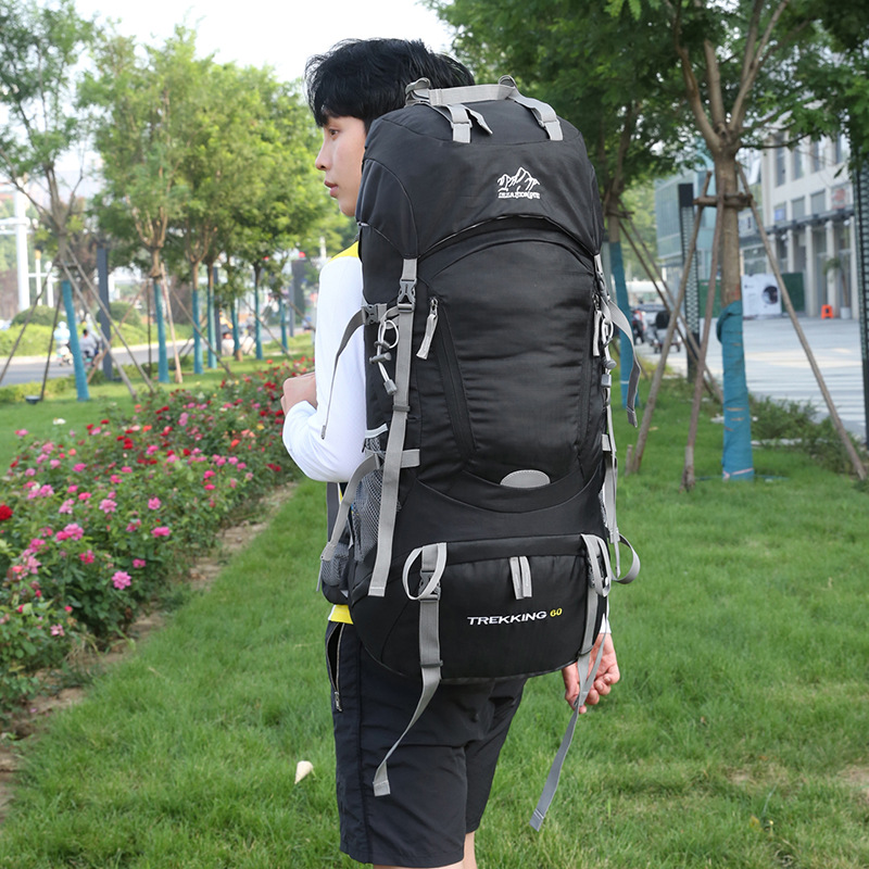 Mochila Profesional de Montañismo 60L de Nylon, Impermeable y Transpirable, para Deportes al Aire Libre