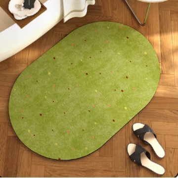 Green Bathroom Floor Mat Diatom Mud Non-Slip Quick-Drying Water-Absorbent Toilet Foot Mat Hand Washing Bathroom Door Bathroom Carpet
