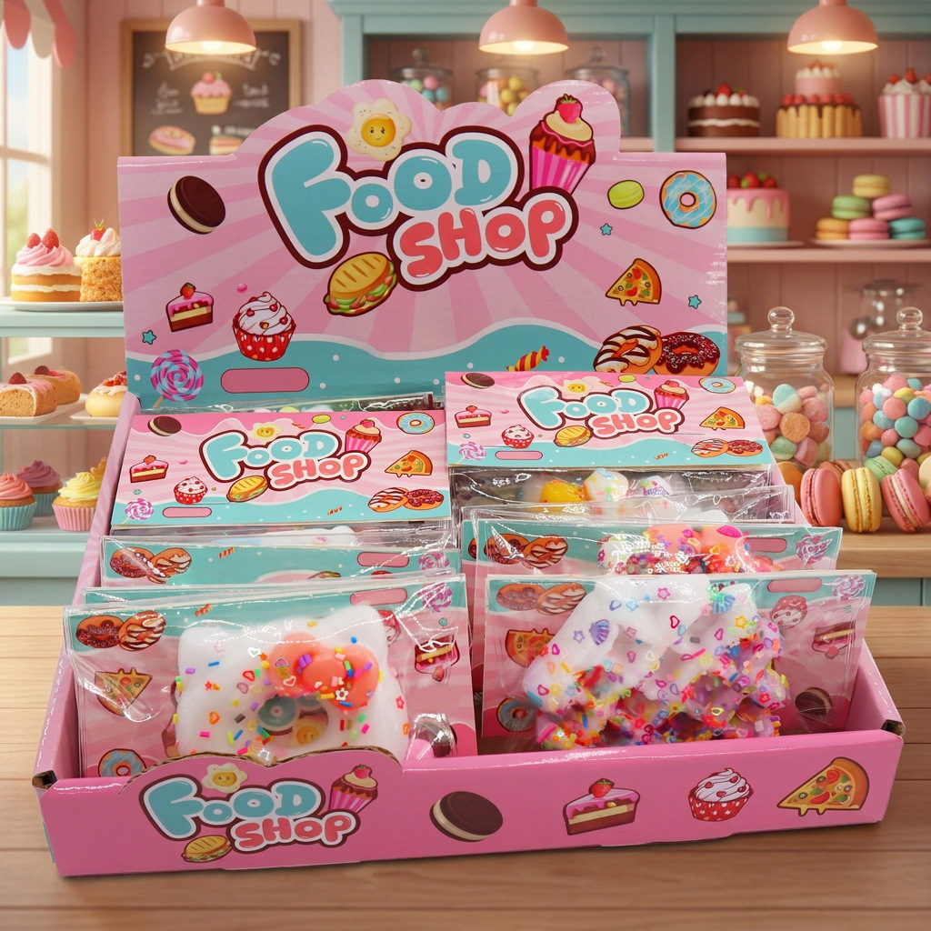 Cross-border TPR Squishy Waffle Simulation Food Toy, Mixed Colors, Layered, Ultra-Soft Stress Relief Toy, Donut Blind Box