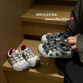 2026年秋季新款儿童休闲鞋时尚抽绳网面透气男女童运动鞋