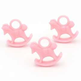 亚克力粉实色DIY摇摇小木马吊坠手机链钥匙扣挂件包包装饰配件