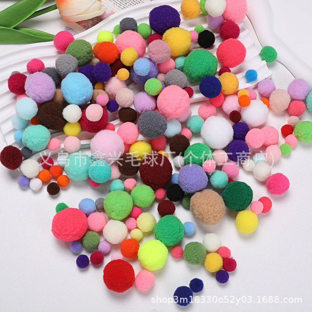 Высокоэластичный шарик для волос, красочный полиэстеровый шарик для волос, плюшевый шарик ручной работы, сумка для обуви, шляпа, шарик для волос, рождественская шапка, шарик для волос