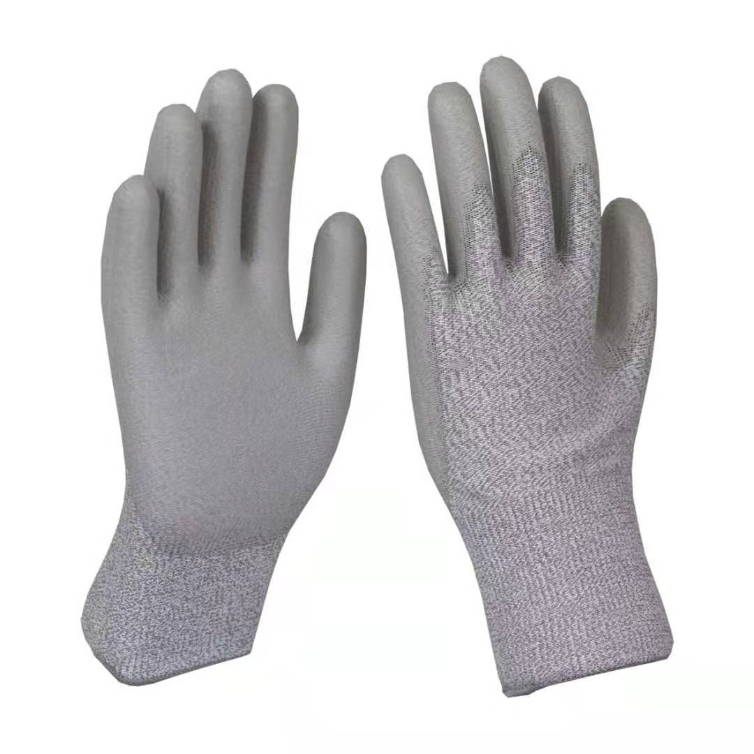 厂家批发5级防割PU浸胶手套厨房园艺木工啤酒厂玻璃厂防刺割手套