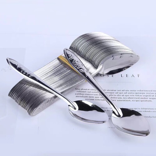 Stainless steel rose-shaped small spoon for digging watermelon, fruit iron spoon for takeout gifts, household spatula for stalls