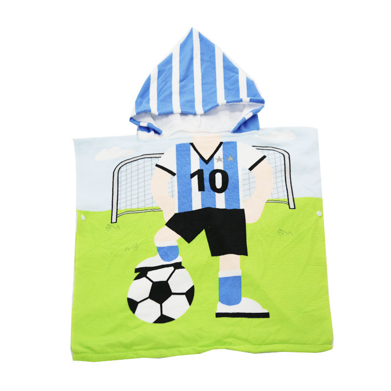 Toallas de baño para niños capa de bata de baño con capucha con estampado de dibujos animados digital capa de toalla de baño de secado rápido y absorbente