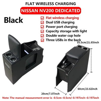 Armrest box Armrest Box, New and Old - black-right-hand-drive-version-with-wireless-charging