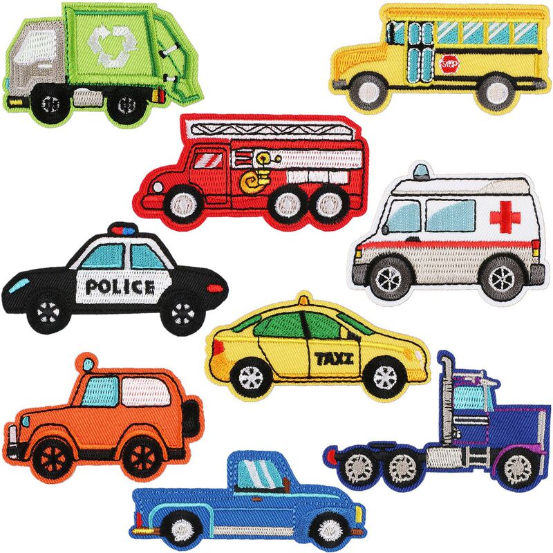 Xiao Tian Sanitation Car Embroidery Cloth Sticker Computer Embroidery Label Ambulance Taxi Patch Clothes Decoration Police Car