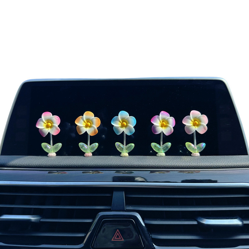 Huevo de flores adornos de automóviles consola central de automóviles decoración de flores encantadora decoración de automóviles belleza de plástico