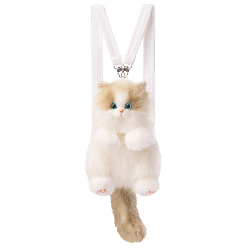 Douyinと同じかわいい小さなラグドール猫バックパックシミュレーションバッグ人形ぬいぐるみ誕生日ギフト|undefined