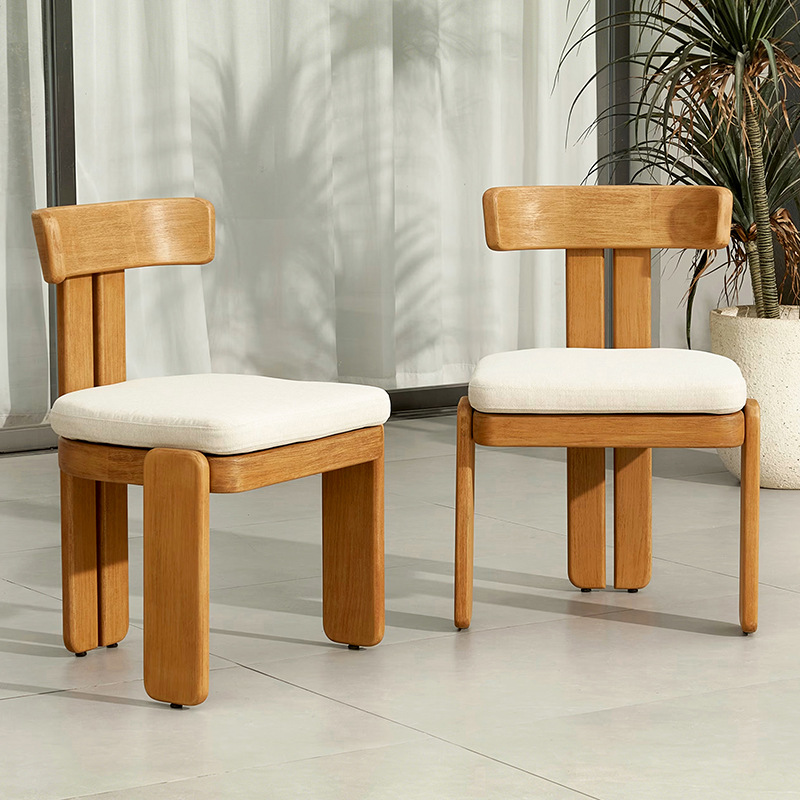 Mesa y silla de madera de ocio al aire libre combinación de patio hotel resort impermeable anticorrosión terraza muebles de mesa larga