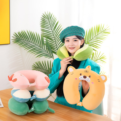 Factory Supply Slow Recovery Memory Foam U-Shaped Pillow Cartoon Animal Cervical Pillow Student Office Memory Foam Neck Pillow