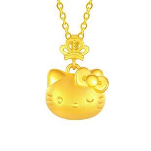 Crown Kt Cat Hellokitty Hello Kitty Gold Pendant Women's Necklace Gold-Wrapped Silver Gift for Girlfriend Couple