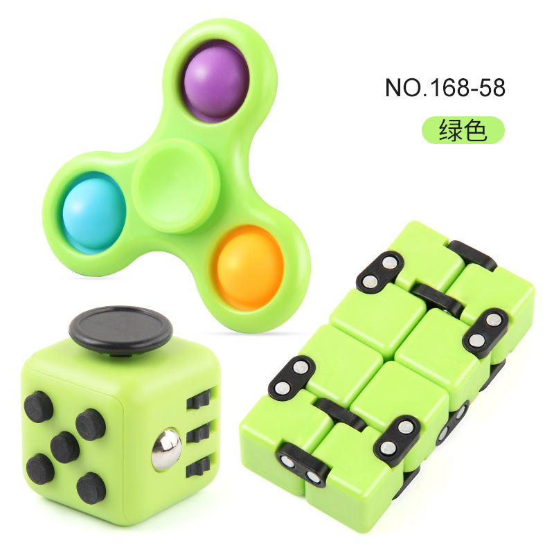Transfronterizo nuevo traje de descompresión de segundo orden infinito cubo dados de tres agujeros burbuja música dedo Gyro nuevo juguete exótico