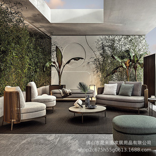 Nordic Outdoor rattan sofa rattan chair Leisure Villa courtyard outdoor balcony garden outdoor rattan furniture combination