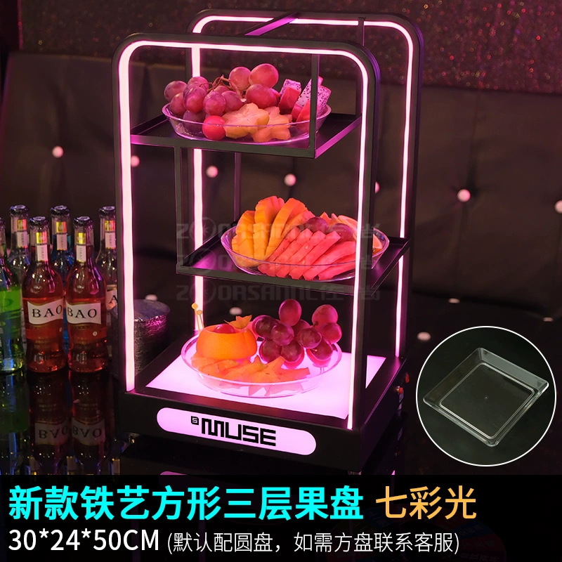 Fabricante al por mayor KTV platos de frutas, bocadillos de bocadillos, platos de bocadillos, barra especial de platos de frutas luminosas LED