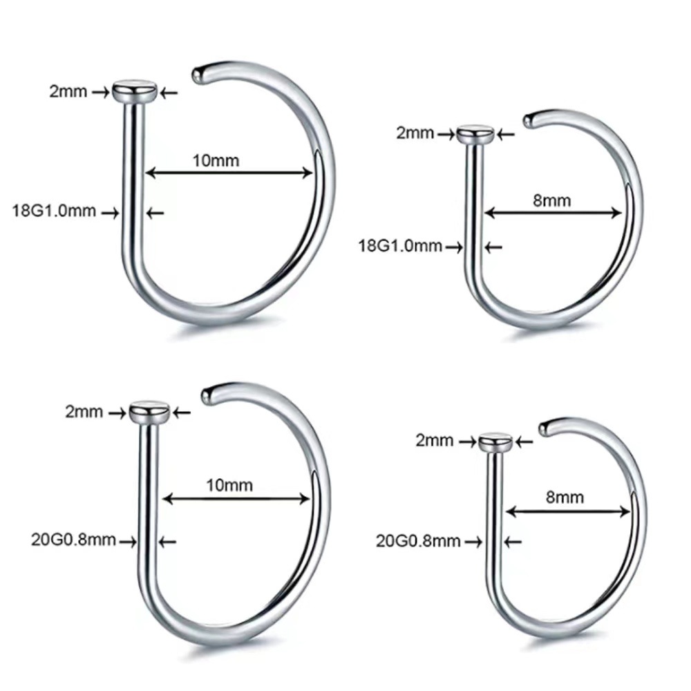 G23 Titanium D-Shaped Nose Clip - No Piercing Required, Nose Ring Clip for Non-Pierced Look detail image 15