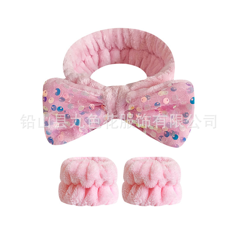 Europa y Estados Unidos transfronterizos esquinillas arco correa de cabello conjunto correa de muñeca mujer lavado de la cara belleza correa de cabello Yiwu artículos pequeños accesorios para el cabello