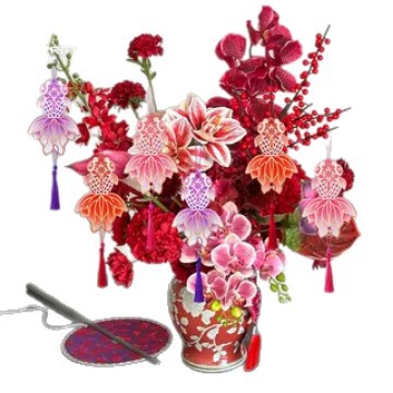 Cuatro colores Cordier National Tide brocado de oro tarjetas de fiestas de Año Nuevo tarjetas tarjetas de papel DIY ramo de flores tarjetas embalaje de flores