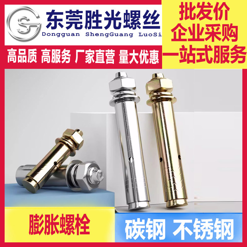 304不锈钢外膨胀拉爆螺丝钉加长镀锌爆炸螺钉膨胀螺栓M6M8M10M12