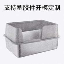 ✅加深加厚不锈钢方盘长方形平底盘蒸饭盘自助餐餐盆带盖不锈钢方