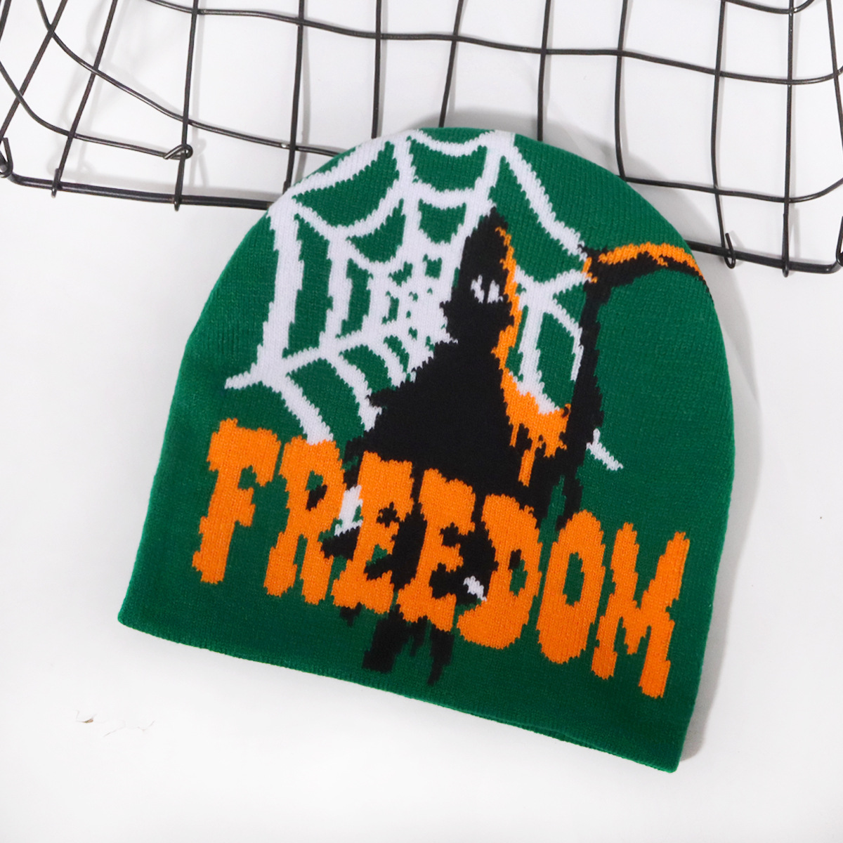 Unisex Halloween jacquard knitted hat trend fashion for men and women_viptrois.com