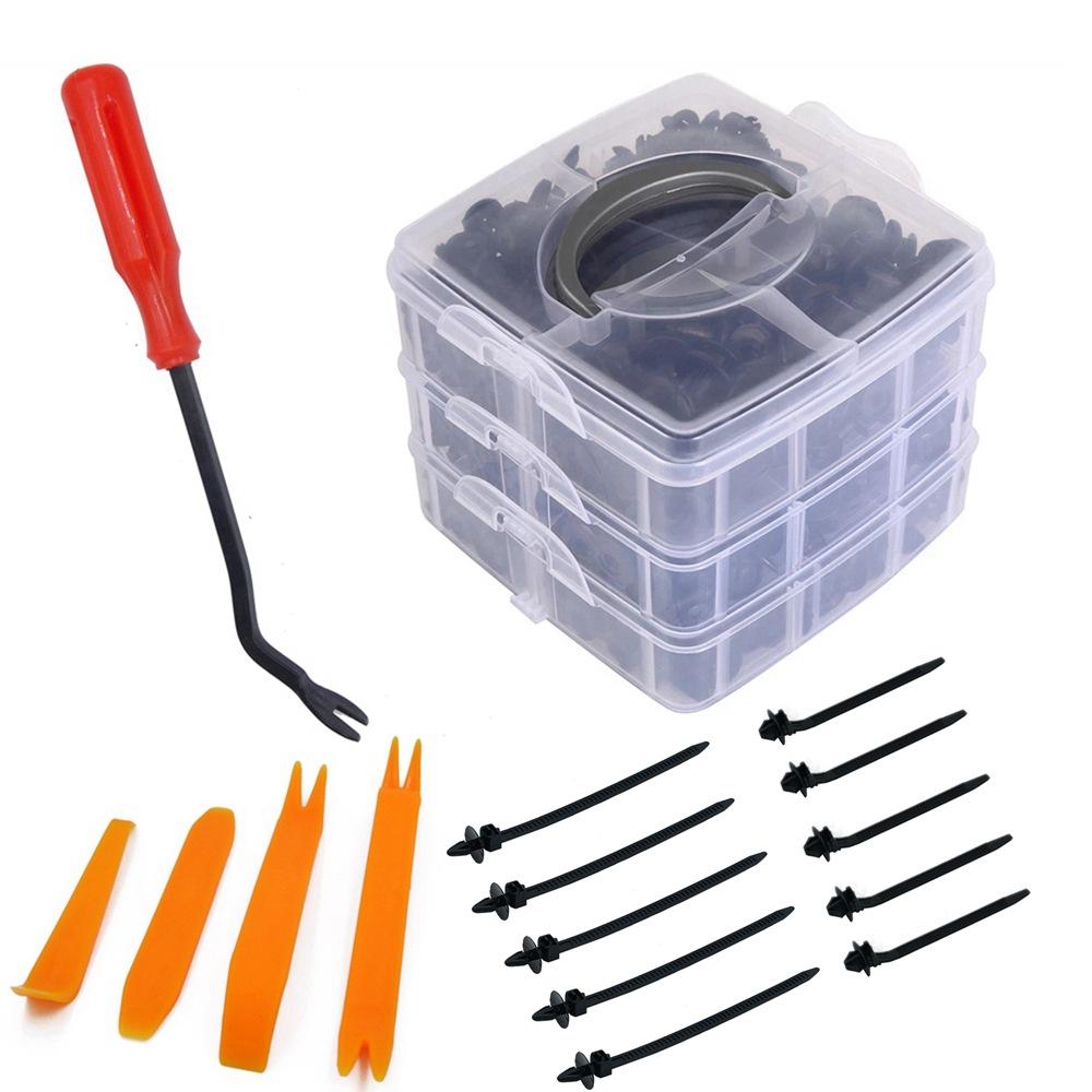 Hebilla del coche 620 piezas en caja hebilla 16 tipos de parachoques del coche kit de reparación sujetador hebilla de plástico