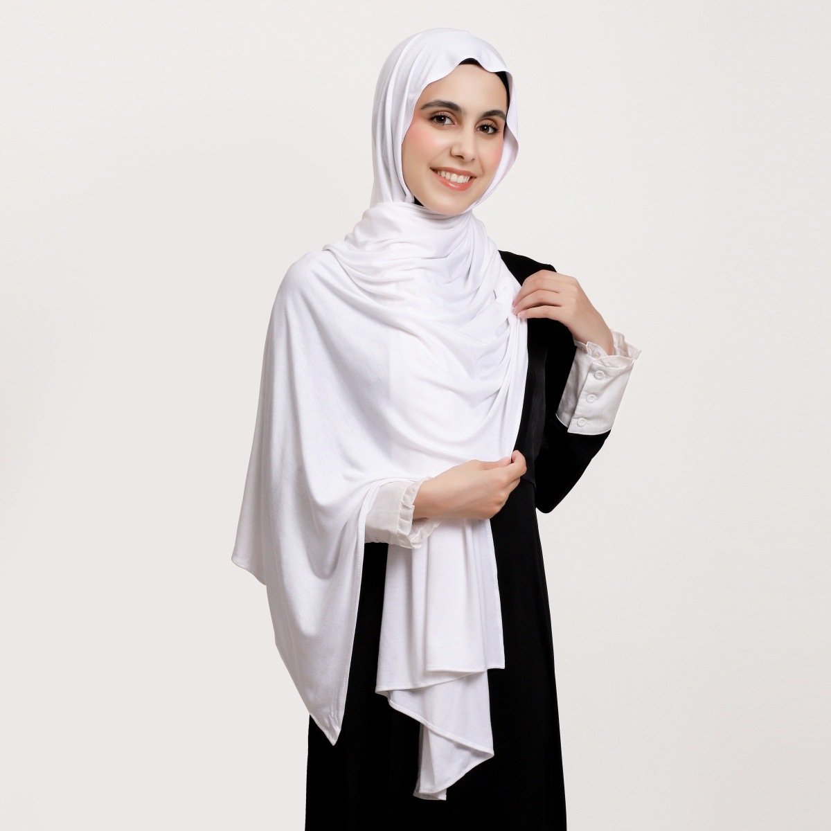 Casual Monochrome Mercerized Cotton Modal Rolled Edge Jersey Long Scarf Travel Outer Jersey Bag Turban Scarf Shawl