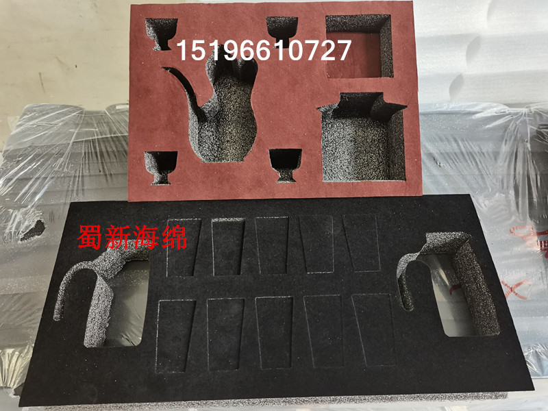 厂家供应黑色珍珠棉表黑绒表红绒缓冲包装珍珠棉/酒瓶酒杯包装