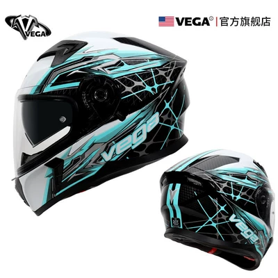 and Women, Bluetooth Full-Face Helmet, Kempinq və səyahət - m-gret-blue-comes-with-anti-fog-patch-black-film-headgear-nose-protection-helmet-bag