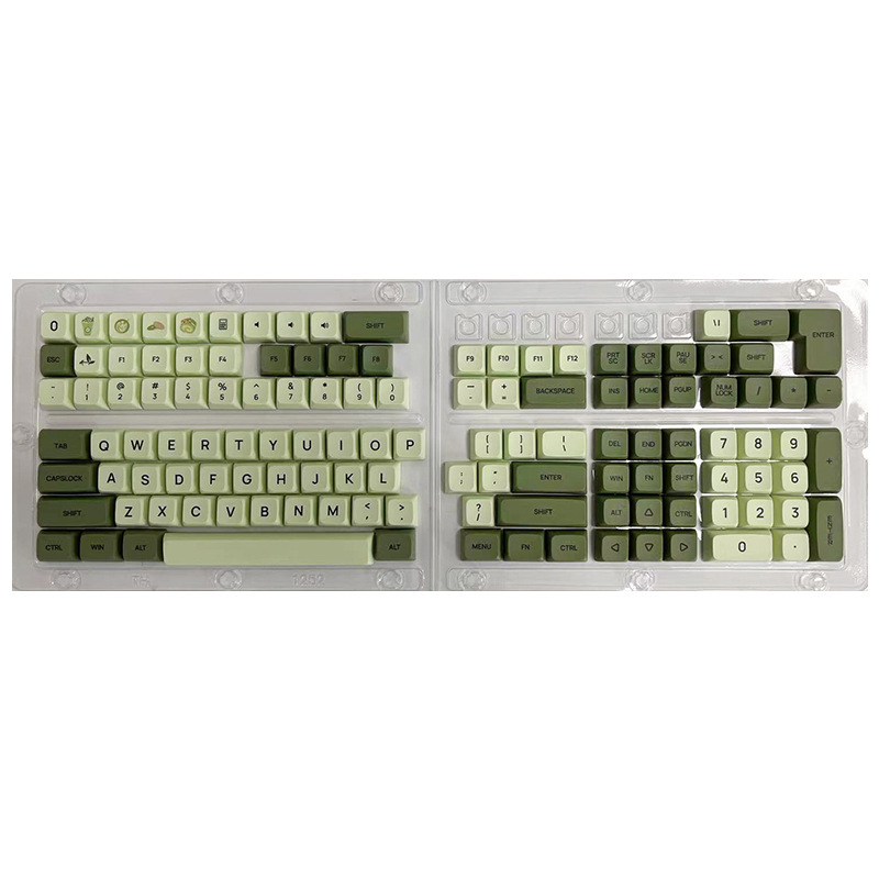 XDA Matcha 125 teclas queso verde hierba verde sublimación keycap pequeño juego completo en caja material PBT venta directa de fábrica