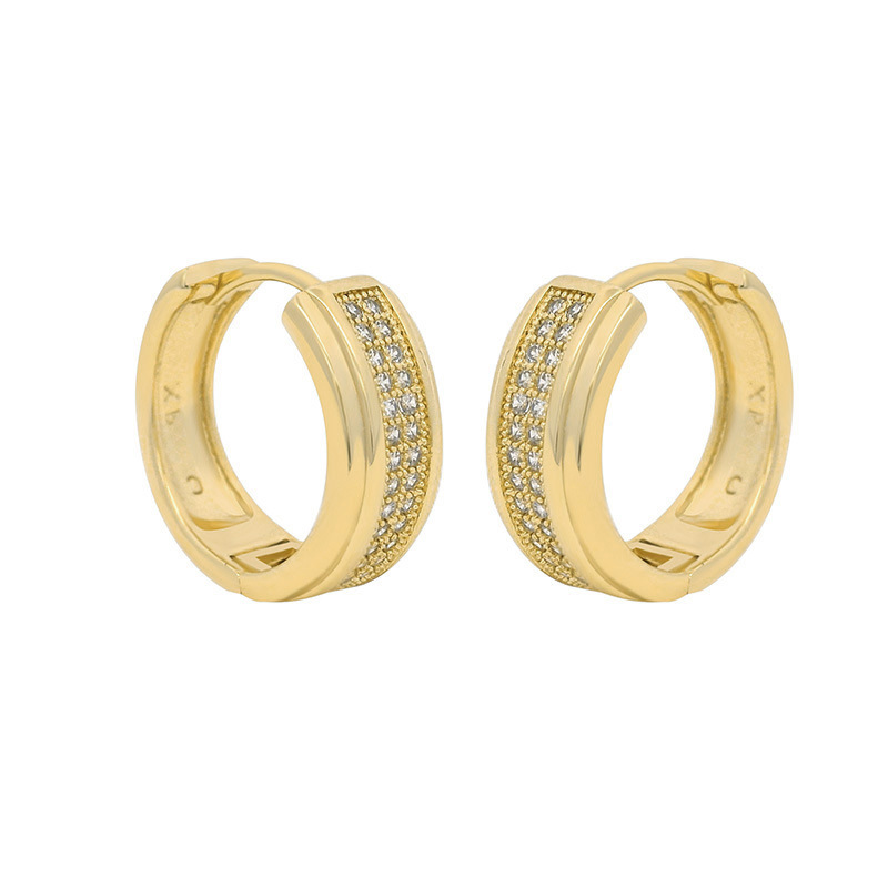 Pendientes de Aro Xuping de Aleación con Baño de Oro 14k, Gema Artificial, Diseño Único, Estilo Europeo y Americano, Elegantes