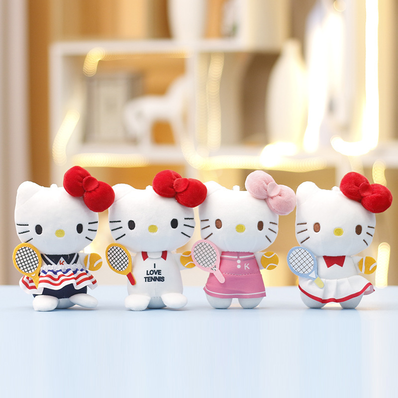 Tennis Kt Cat Plush Toy Cute Doll Machine Doll Wholesale Bag Pendant Doll Pendant