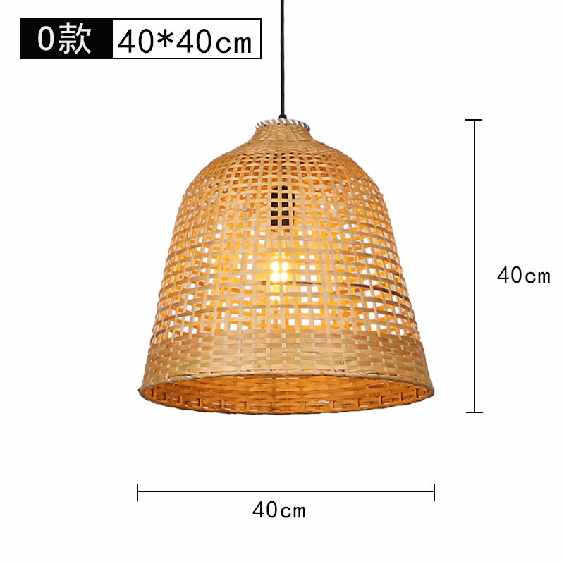 Lámpara de araña tejida de bambú Restaurante chino Lámpara de salón de té de linterna de bambú Restaurante japonés Sombrero de paja Lámpara de araña tejida de ratán B & B