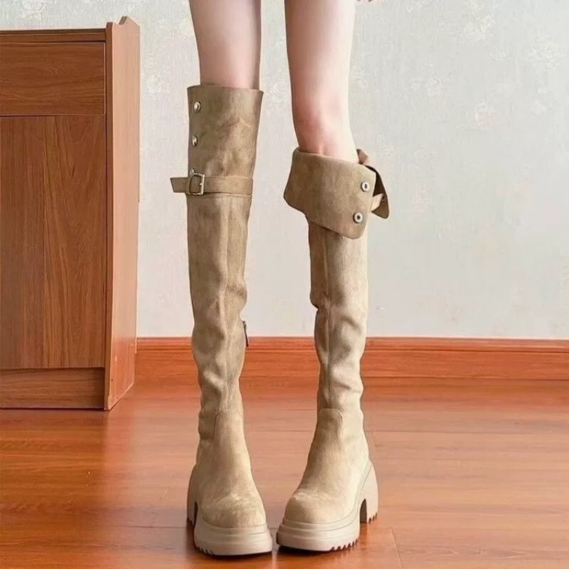 Melard two-way foldable long boots with thick soles, over-the-knee boots for women, 2026 autumn and winter style, high boots for petite women