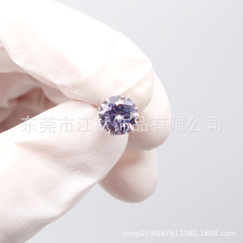 G23 Titanium Round Bottom Claw Set 5A Zircon Lip Nail Stud Earring - ASTM F136 Ear Bone Piercing Accessories detail image 17