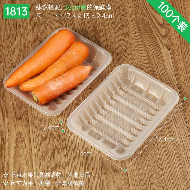 Plato desechable, caja de embalaje de verduras y frutas, bandeja fresca, caja de embalaje de alimentos para patos asados rectangulares, envío gratuito