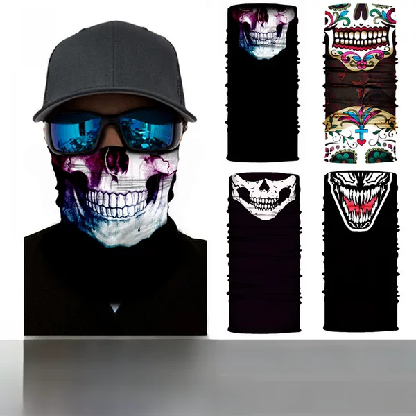 Xunhui Ready-Made Skull Sports Outdoor Neck Gaiter Cycling Face Mask Sun Protection Neck Cover Seamless Face Mask Magic Headscarf Fashion
