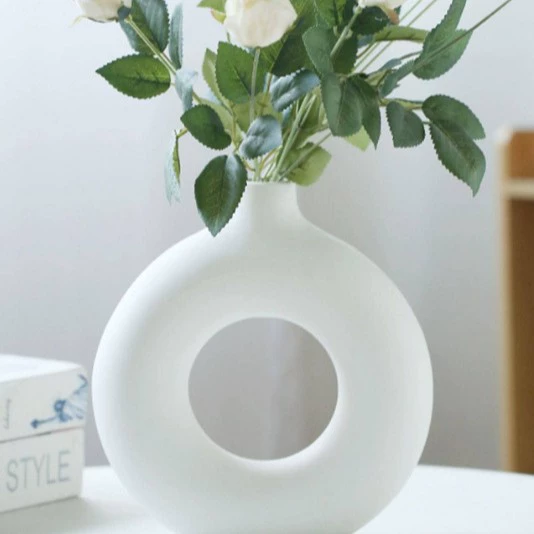 Кросс-бортные керамические vase украшения для гостиной, цветочная техника, геометрическая форма, столовая верхушка, домашние украшения