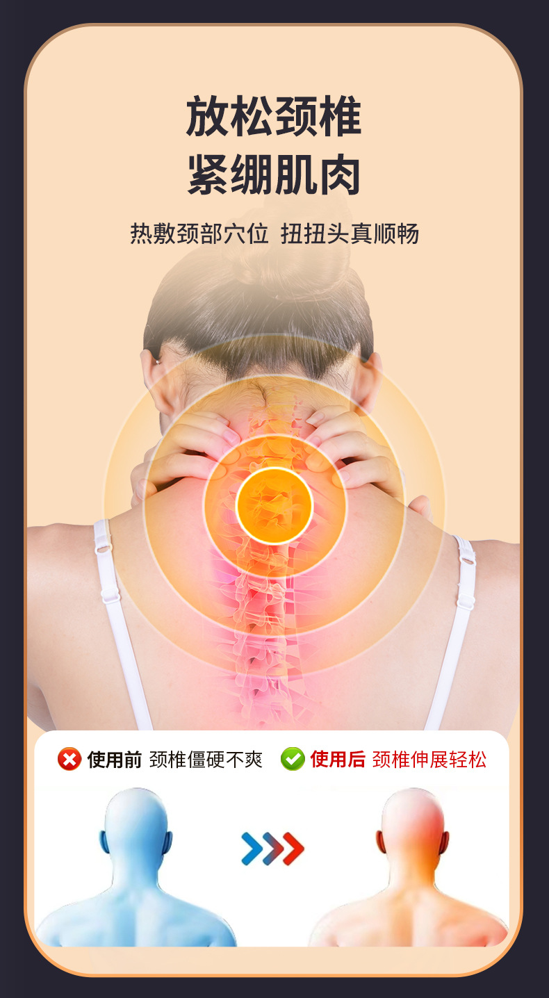 Moxibustion Neck Pillow Home Cervical Warming Device with 108 Moxa Sticks and Acupoint Chart for Neck and Shoulder Relaxation quality and texture