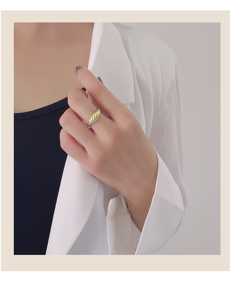 925 Sterling Silver Geometric Adjustable Ring Open Rings Rings display picture 7