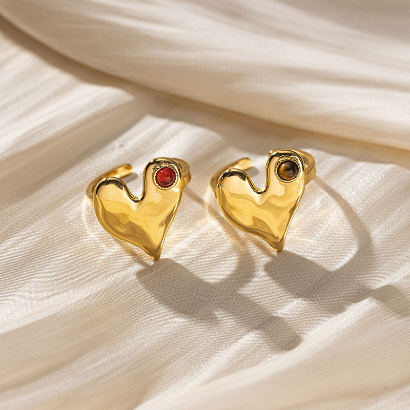 Anillos de piedra natural de acero inoxidable de amor TENA anillos de explosión transfronterizos anillos de acero de titanio joyas de mano de alta calidad