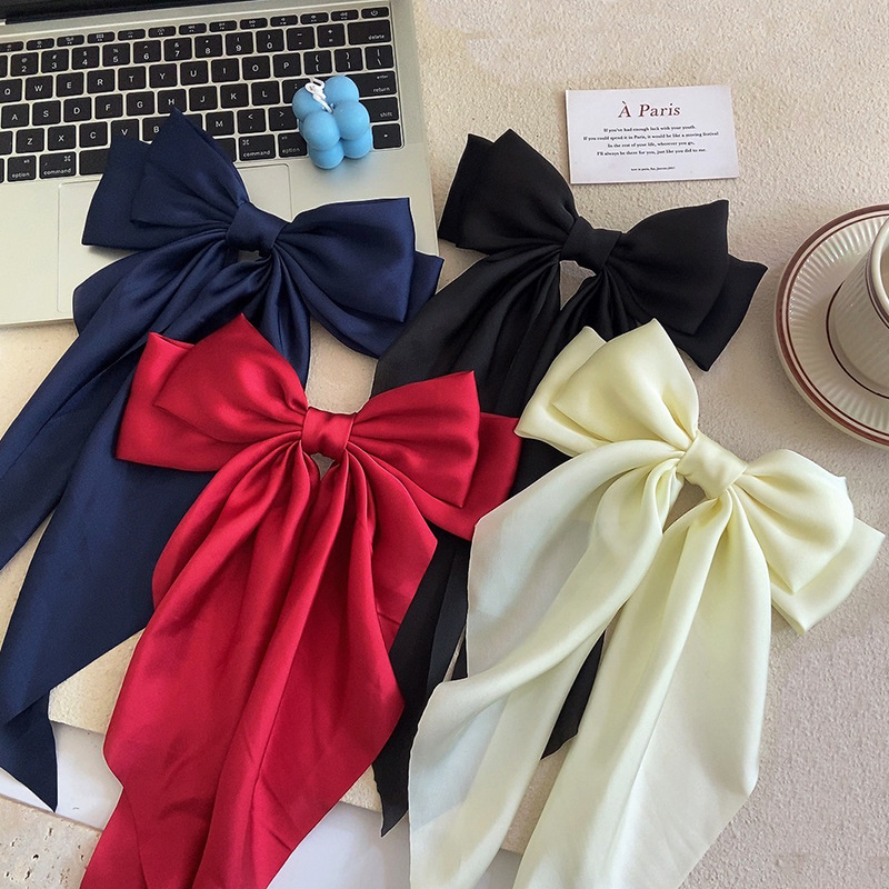 Korean Style Satin Bow Ribbon Hairpin Cloth Clip Hair Accessories display picture 2