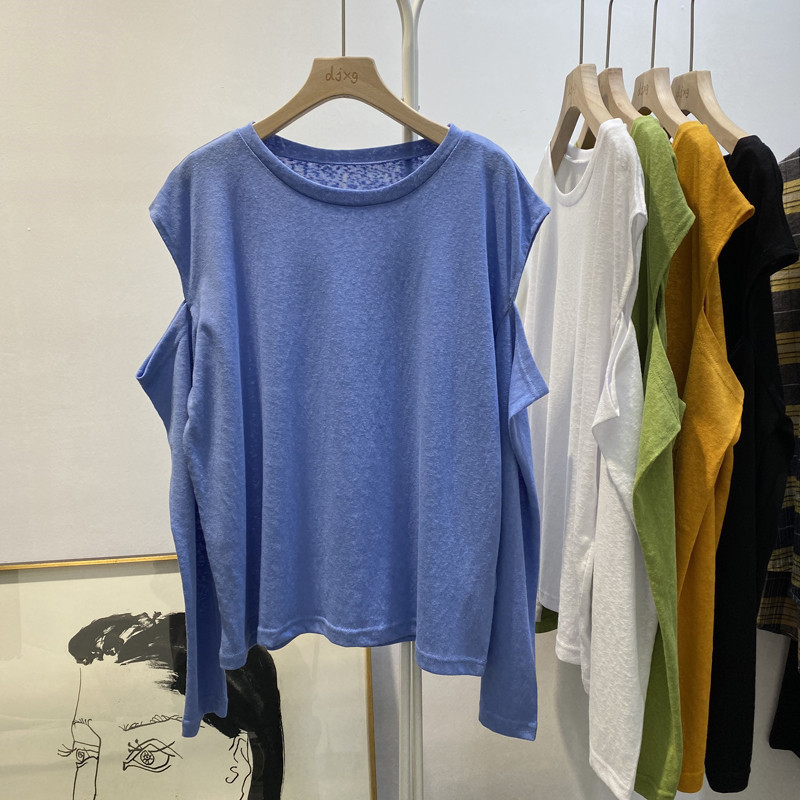 Camiseta de Moda para Mujer 2025, Estilo Influencer, Ajustada, con Hombros Descubiertos, Manga Larga, Estilo Chic