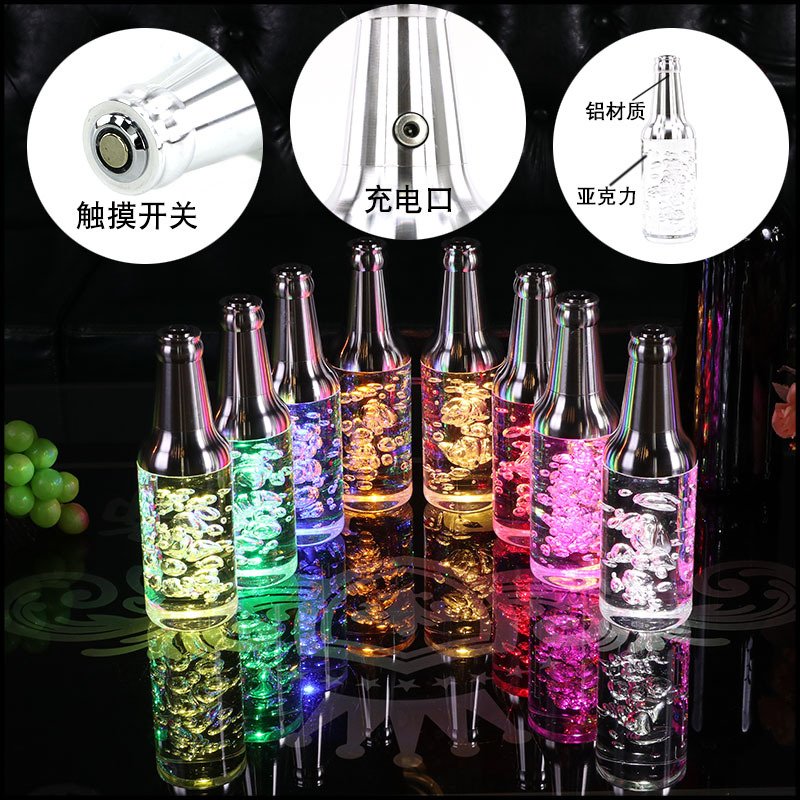 LED creativo pantalla táctil lámpara de mesa bar claro bar comedor bar Mesa lámpara KTV discoteca bar atmósfera decorativa lámpara de vino botella lámpara