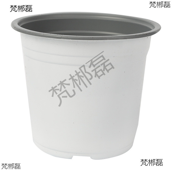 Two-color white disposable plastic flowerpot